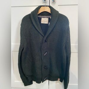 Original Weather Proof Vintage Cardigan Sweater with Wooden Toggles Dark Olive